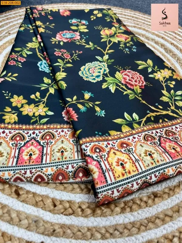Blue_Fancy_Satin_Printed_Saree_For_Women