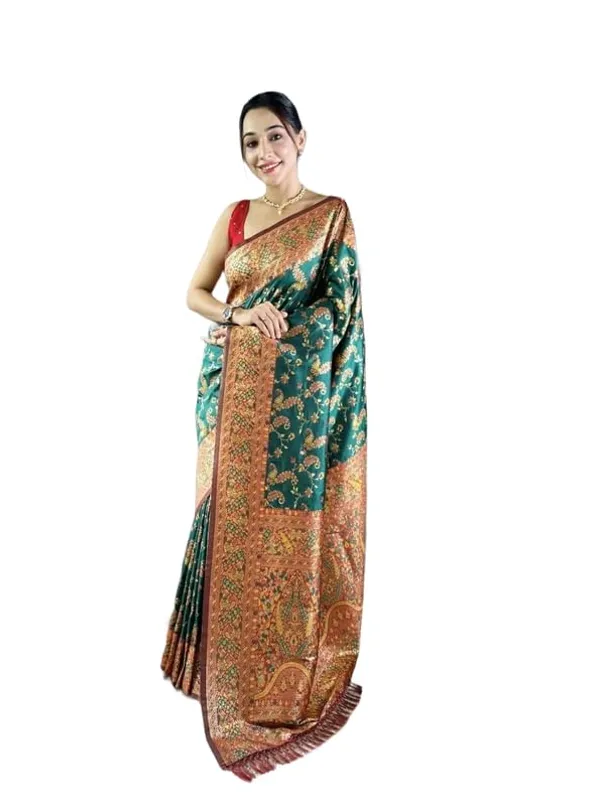 Green_Pashmina_Silk_Saree_For_Women