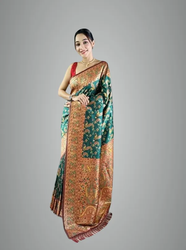 Green_Pashmina_Silk_Saree_For_Women