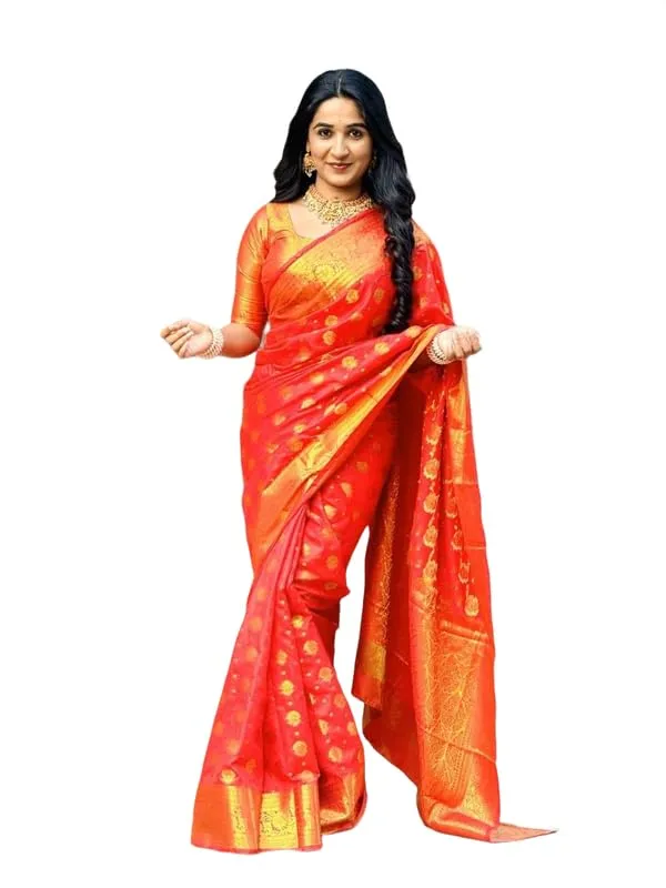 Red_Banarasi_Soft_Silk_Saree_For_Women