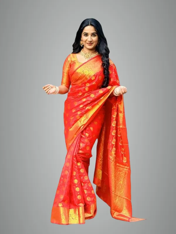 Red_Banarasi_Soft_Silk_Saree_For_Women