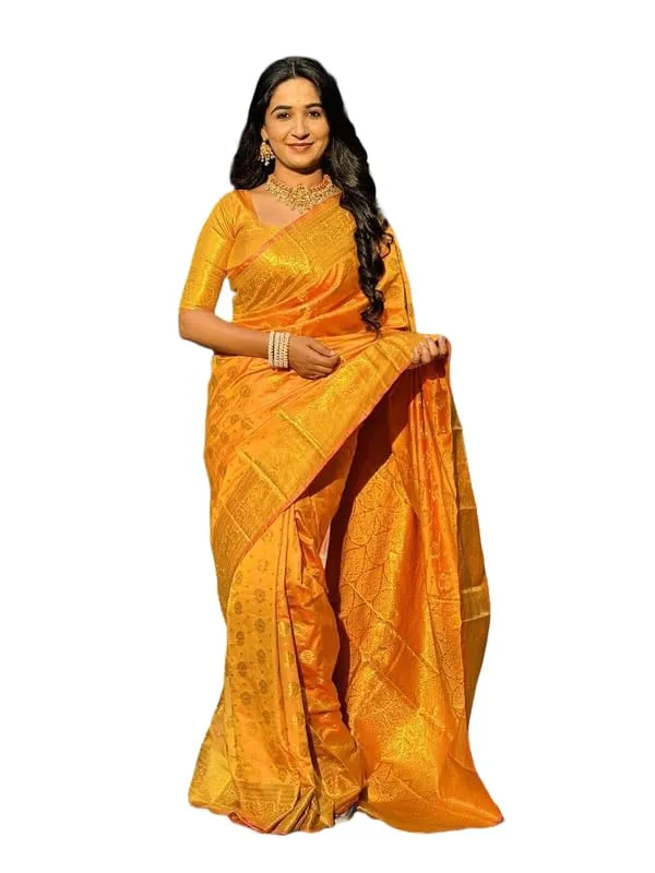 Yellow_Banarasi_Soft_Silk_Saree_For_Women