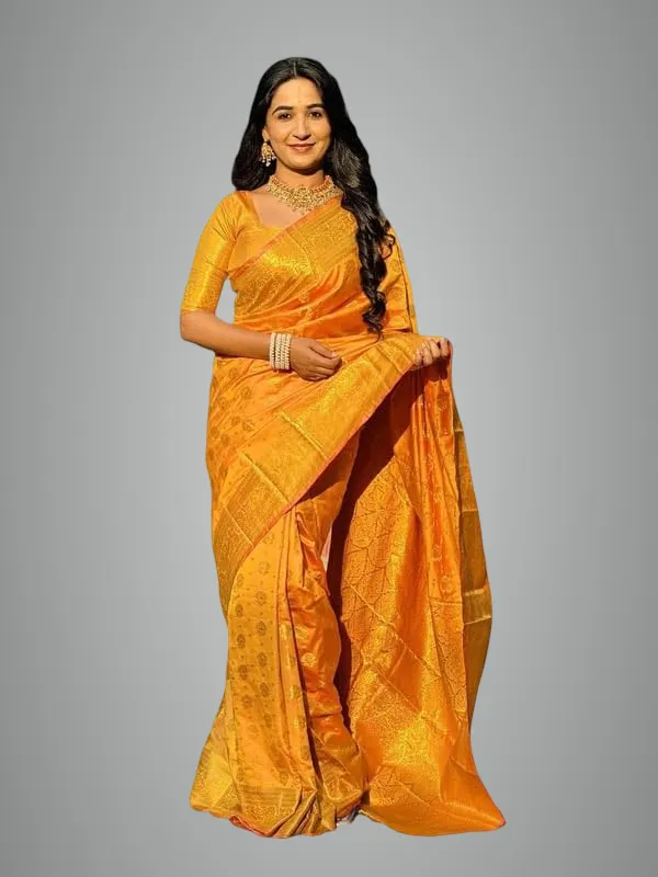 Yellow_Banarasi_Soft_Silk_Saree_For_Women