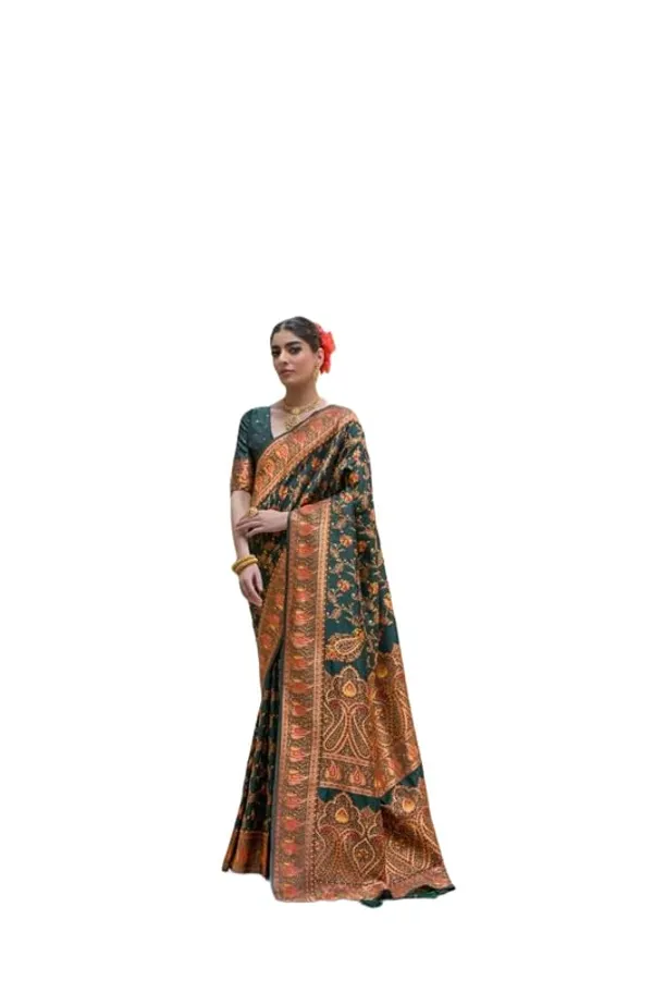 Green_Soft_Pashmina_Silk_Saree_For_Women