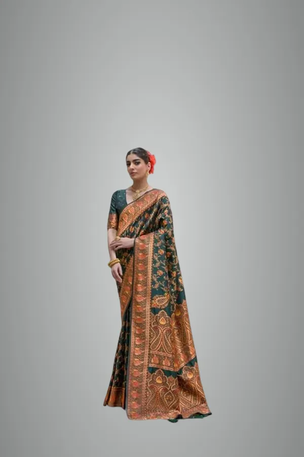 Green_Soft_Pashmina_Silk_Saree_For_Women