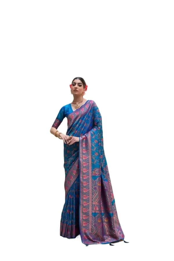 Blue_Soft_Pashmina_Silk_Saree_For_Women