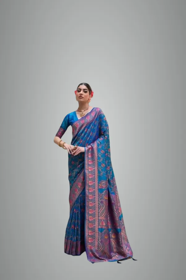Blue_Soft_Pashmina_Silk_Saree_For_Women