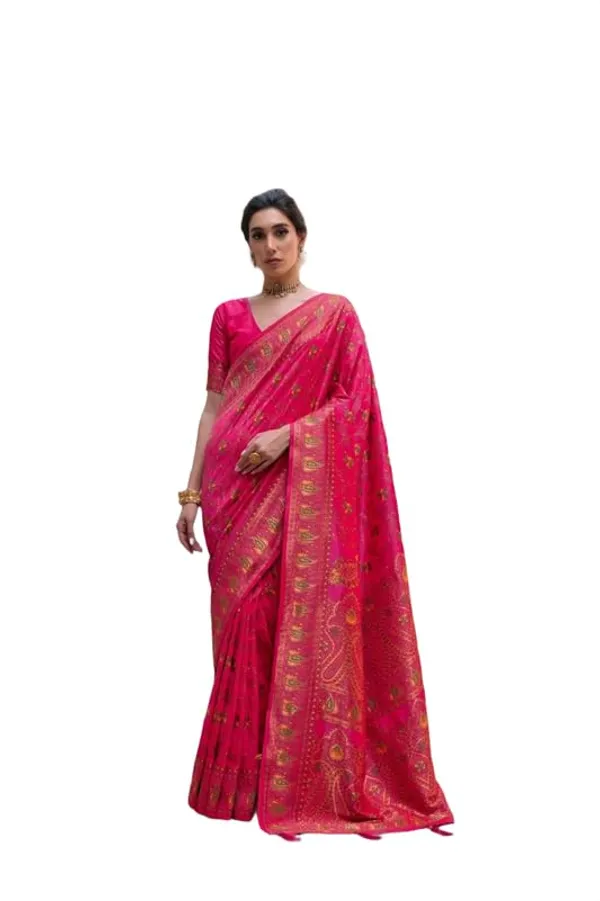 Red_Soft_Pashmina_Silk_Saree_For_Women
