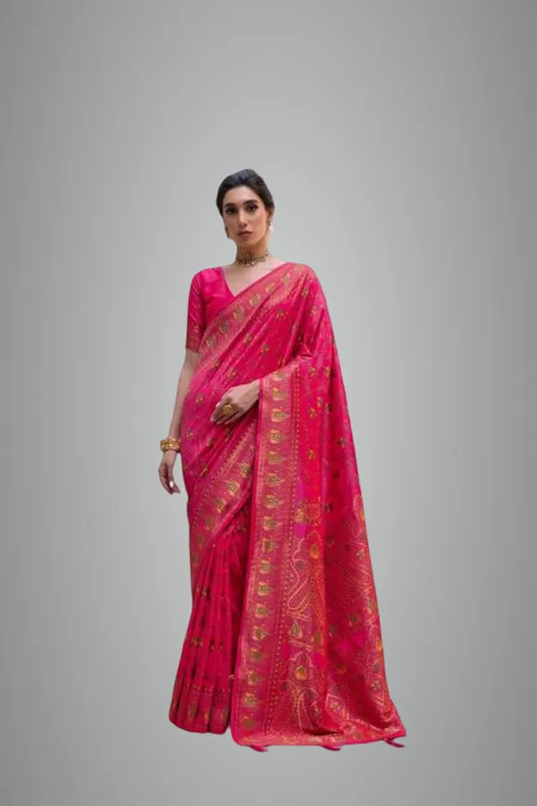 Red_Soft_Pashmina_Silk_Saree_For_Women