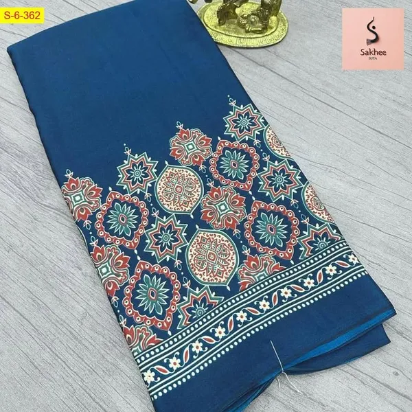 Blue_Modal_Silk_&_Natural_Gajji_Silk_Saree_with_Unstitched_Blouse_Piece_|5.5_mt