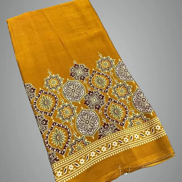 Mustard_Yellow_Modal_Silk_&_Natural_Gajji_Silk_Saree_with_Unstitched_Blouse_Piece_|5.5_mt