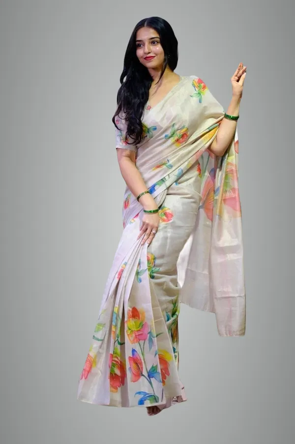 White_Fancy_Tissue_Cotton_Saree_For_Women
