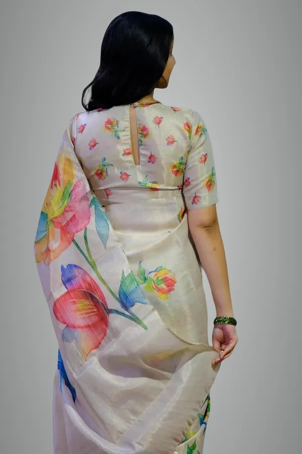White_Fancy_Tissue_Cotton_Saree_For_Women