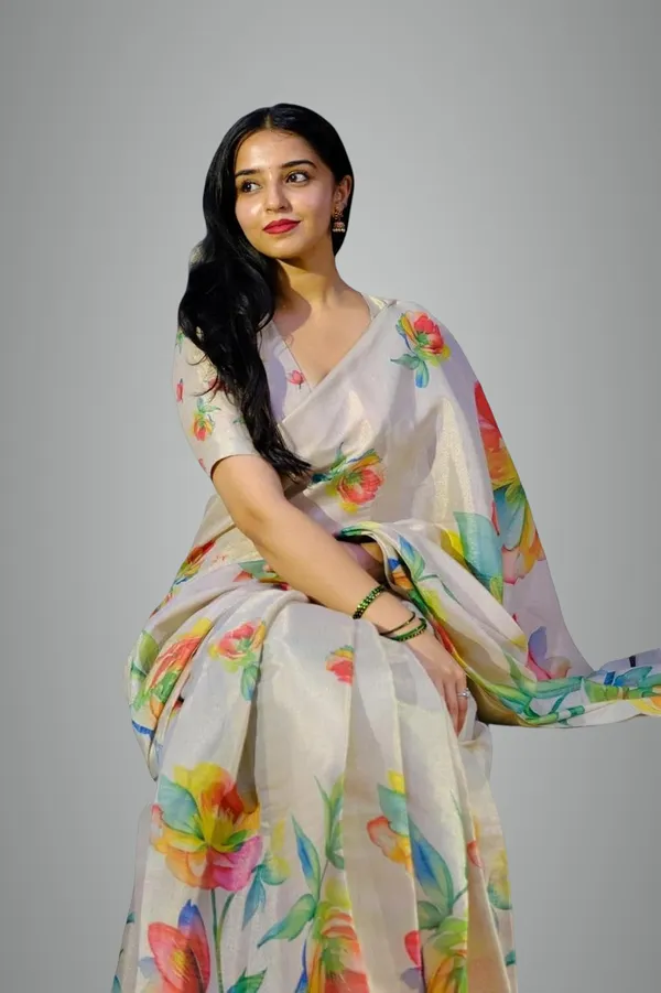 White_Fancy_Tissue_Cotton_Saree_For_Women