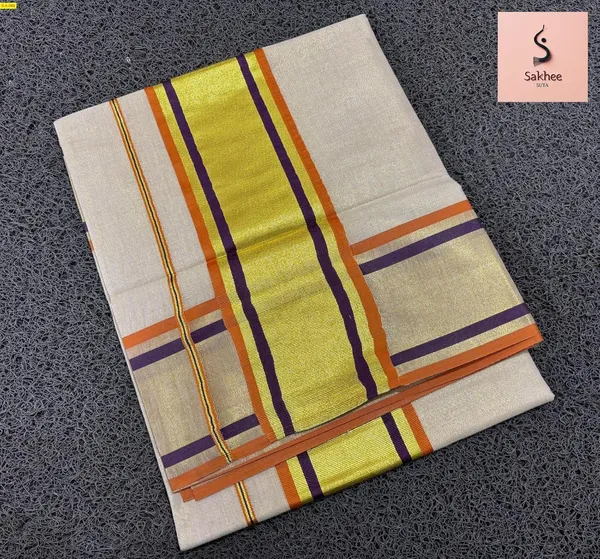 Orange_Golden_Tissue_Saree_For_Women