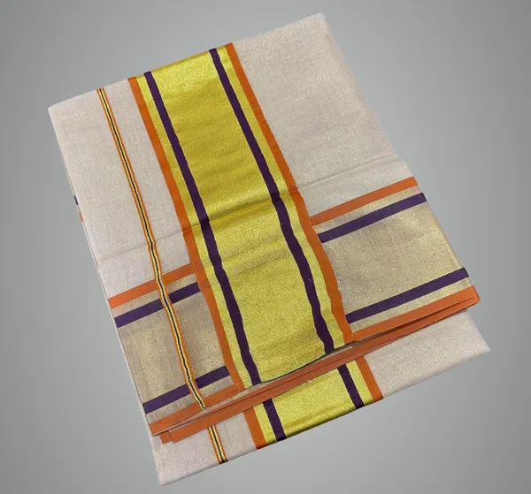 Orange_Golden_Tissue_Saree_For_Women