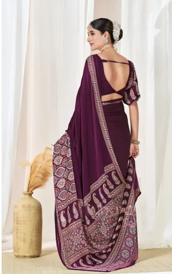 Magenta_Modal_Silk_&_Natural_Gajji_Silk_Saree_with_Unstitched_Blouse_Piece_|5.5_mt