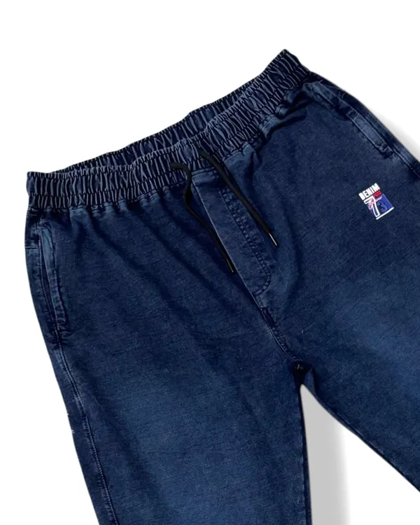 Navy_Blue_Stylish_&_Stretchable_Denim_With_Drawstring_Waist_Trackpant_For_Men