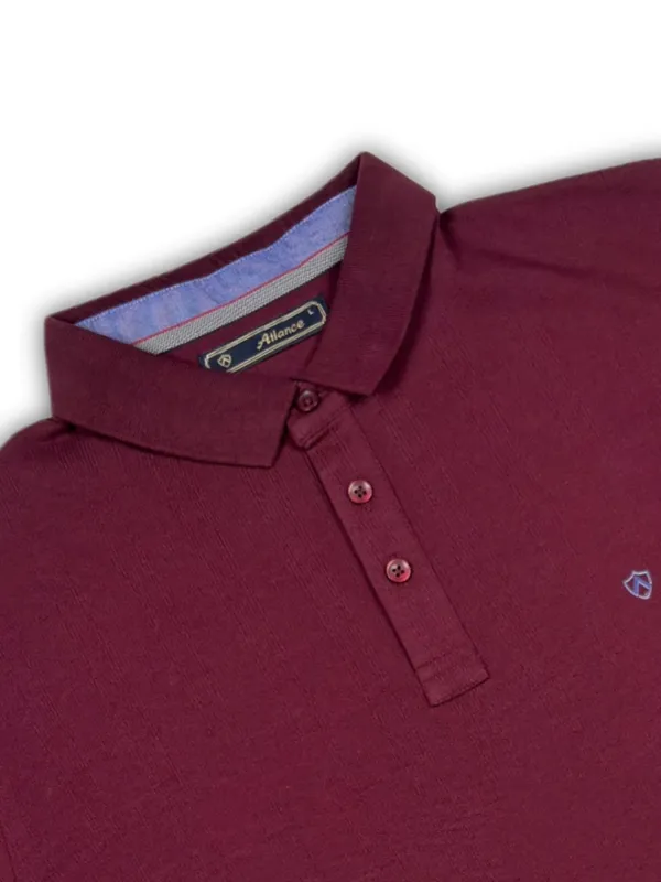 Wine_Solid_Collared_Half_Sleeve_Stylish_&_Comfortable_T-Shirt_For_Men