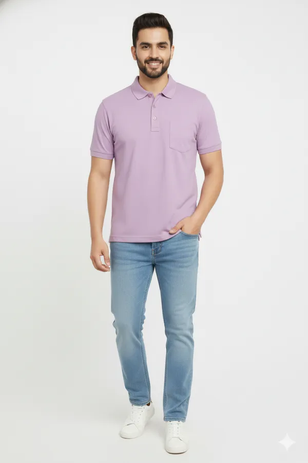 Lavender_Half_Sleeves_Sinker_T-Shirt_For_Men