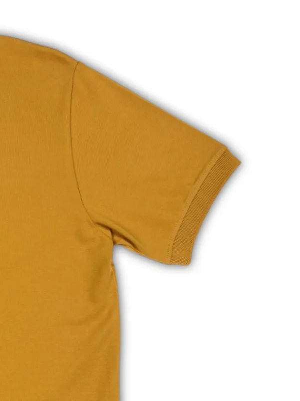 Mustard_Solid_Collared_Half_Sleeve_Stylish_&_Comfortable_T-Shirt_For_Men
