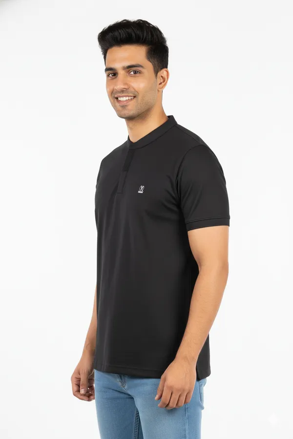 Black_Half_Sleeves_Soft_Sinker_Comfortable_T-Shirt_For_Men