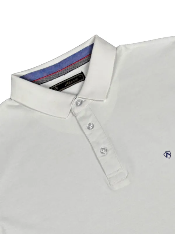 White_Solid_Collared_Half_Sleeve_Stylish_&_Comfortable_T-Shirt_For_Men