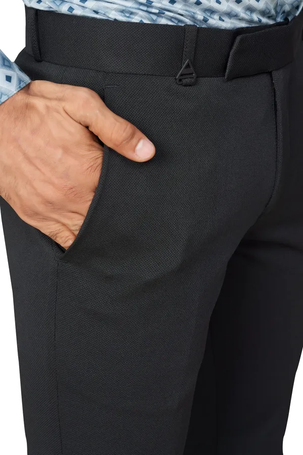 Black_Textured_Plain_Stylish_&_Comfortable_Bottomwear_Trouser_For_Men