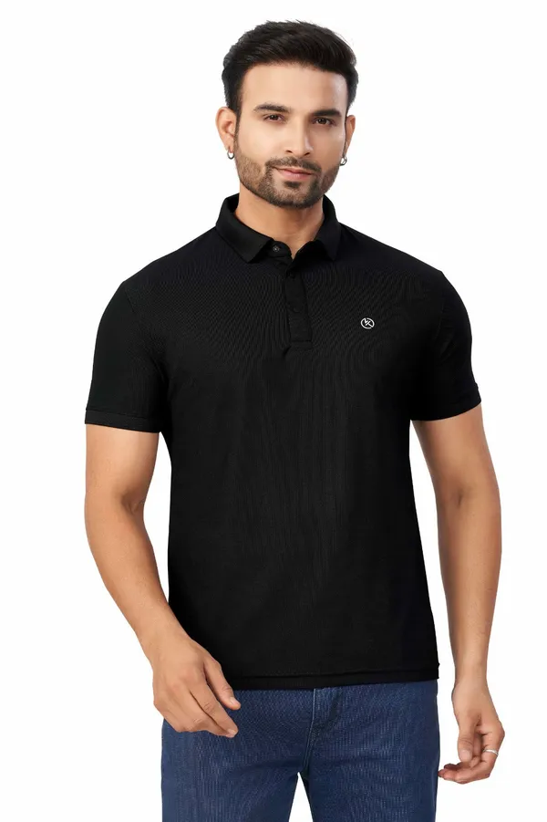 Black_Plain_Collar_Half_Sleeve_Sinker_Premium_&_Elegant_Casual_&_Sports_Wear_T-Shirt_For_Men