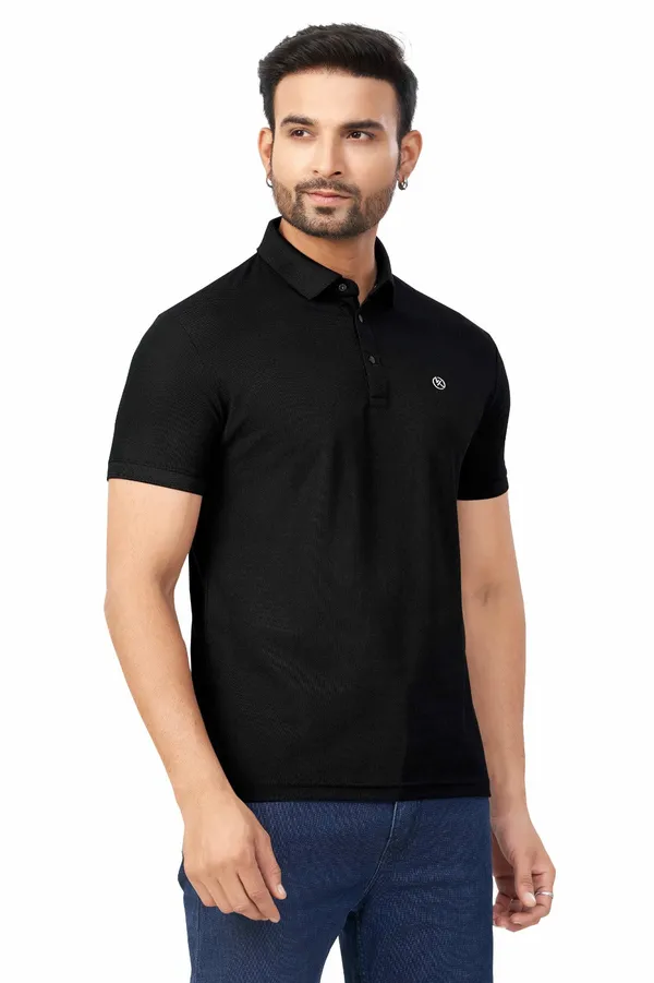 Black_Plain_Collar_Half_Sleeve_Sinker_Premium_&_Elegant_Casual_&_Sports_Wear_T-Shirt_For_Men