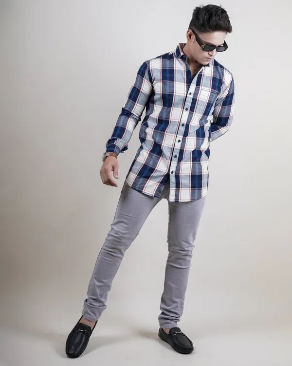 Blue_&_Orange_Checks_Premium_&_Elegant_Casual_Shirt_For_Men