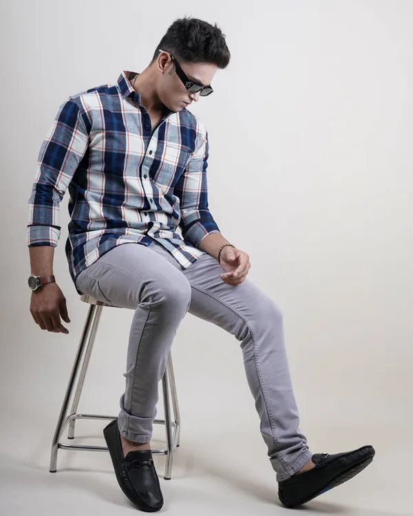 Blue_&_Orange_Checks_Premium_&_Elegant_Casual_Shirt_For_Men