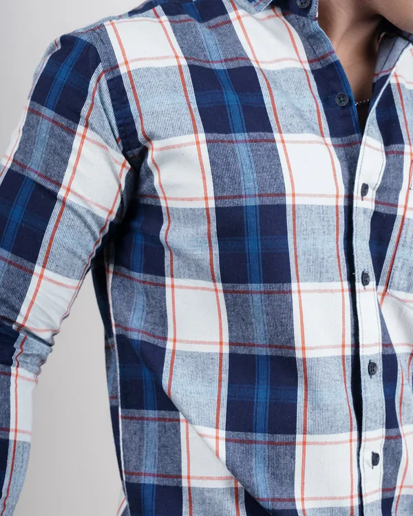Blue_&_Orange_Checks_Premium_&_Elegant_Casual_Shirt_For_Men