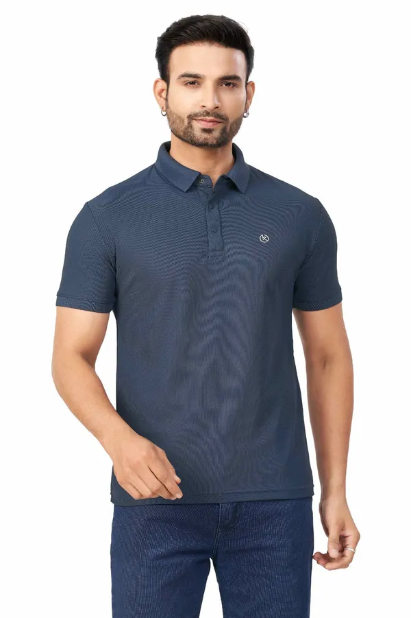 Blue_Plain_Collar_Half_Sleeve_Sinker_Premium_&_Elegant_Casual_&_Sports_Wear_T-Shirt_For_Men