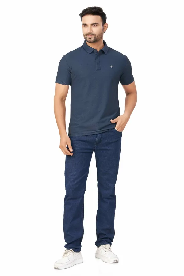 Blue_Plain_Collar_Half_Sleeve_Sinker_Premium_&_Elegant_Casual_&_Sports_Wear_T-Shirt_For_Men