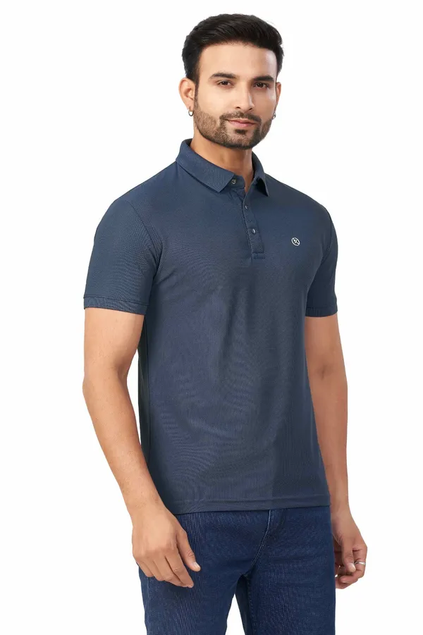 Blue_Plain_Collar_Half_Sleeve_Sinker_Premium_&_Elegant_Casual_&_Sports_Wear_T-Shirt_For_Men