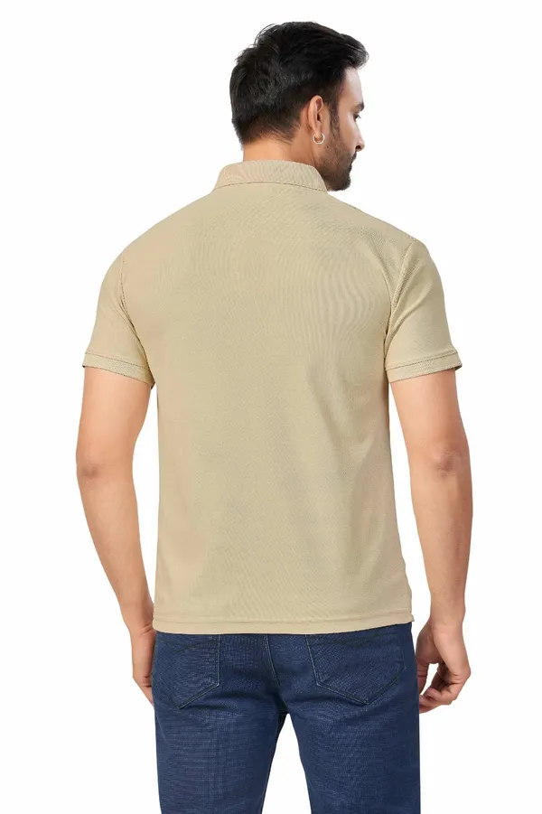 Cream_Plain_Collar_Half_Sleeve_Sinker_Premium_&_Elegant_Casual_&_Sports_Wear_T-Shirt_For_Men