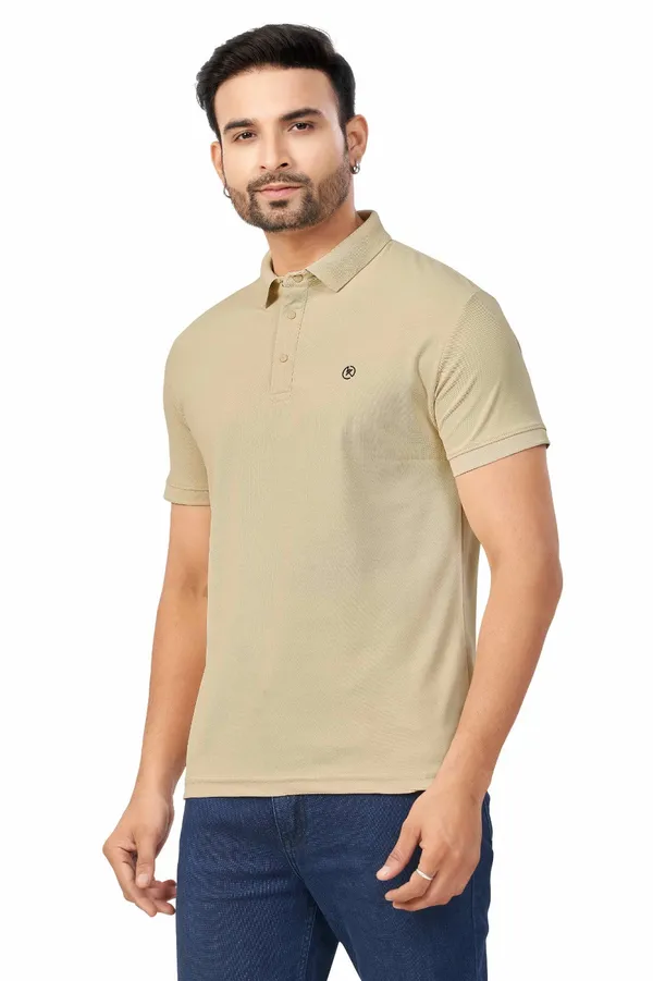 Cream_Plain_Collar_Half_Sleeve_Sinker_Premium_&_Elegant_Casual_&_Sports_Wear_T-Shirt_For_Men