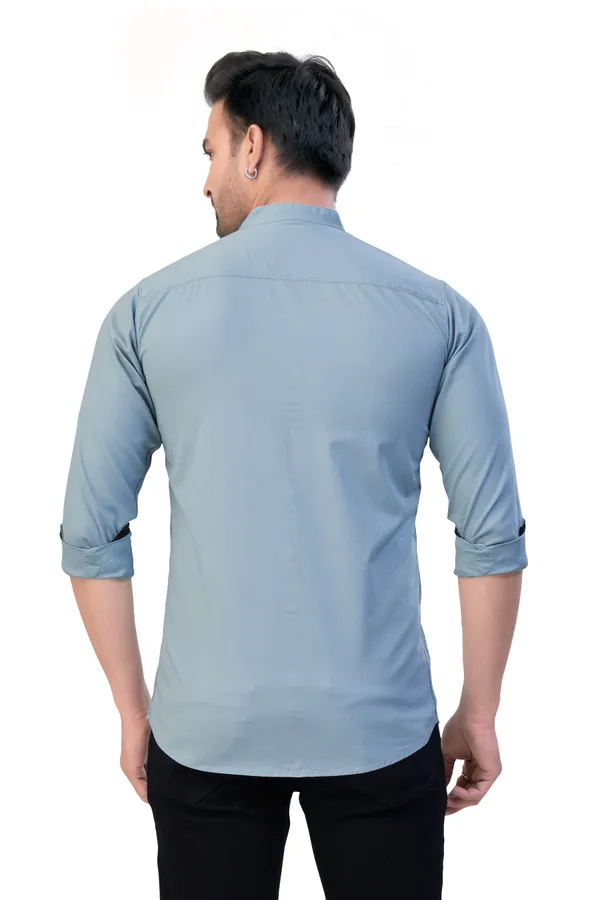 Dark_Pista_Plain_Stand_Collar_Premium_&_Elegant_Casual_Shirt_For_Men