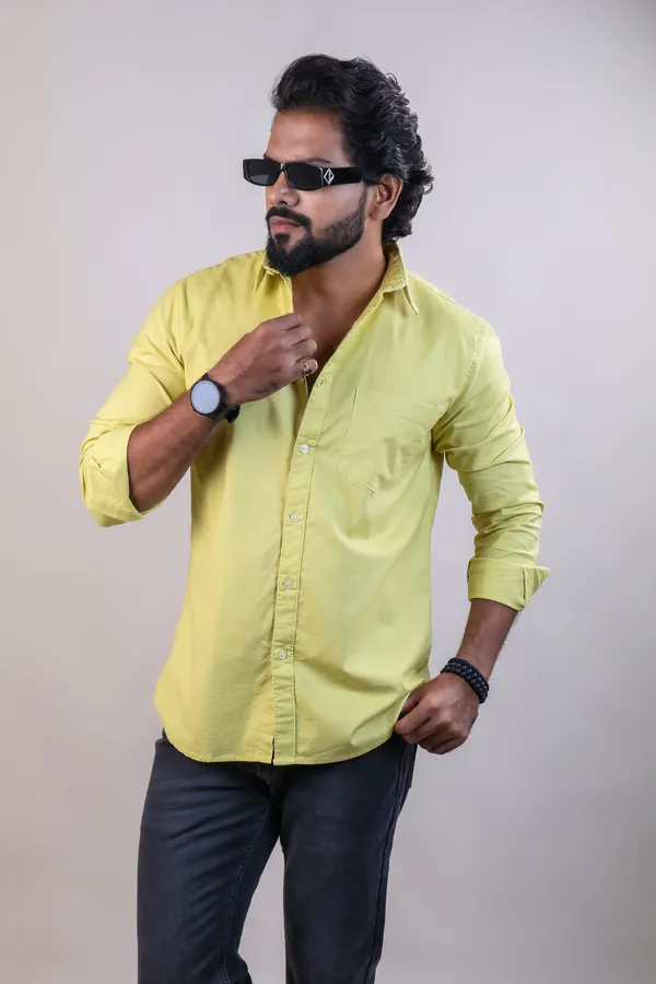 Lemon_Plain_Premium_&_Elegant_Casual_Shirt_For_Men