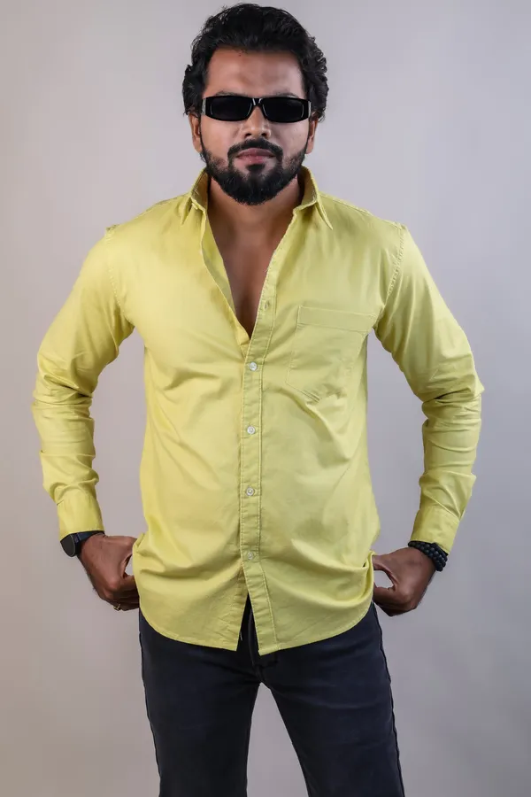 Lemon_Plain_Premium_&_Elegant_Casual_Shirt_For_Men