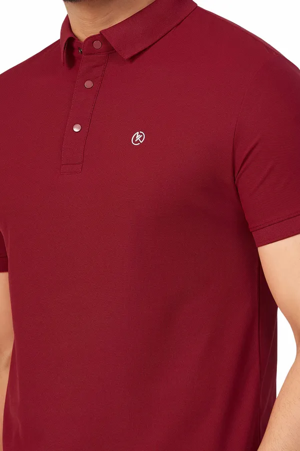 Maroon_Plain_Collar_Half_Sleeve_Sinker_Premium_&_Elegant_Casual_&_Sports_Wear_T-Shirt_For_Men