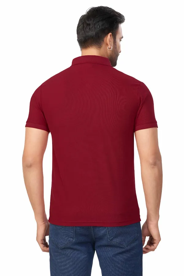 Maroon_Plain_Collar_Half_Sleeve_Sinker_Premium_&_Elegant_Casual_&_Sports_Wear_T-Shirt_For_Men