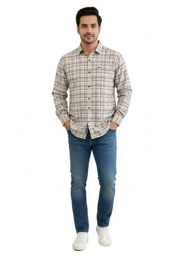 Beige_Premium_&_Elegant_Casual_Check_Shirt_For_Men