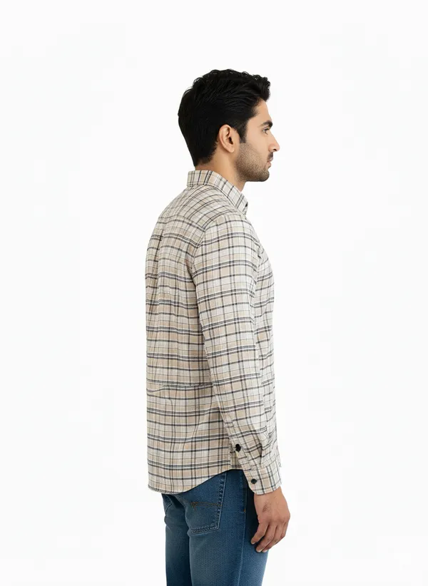 Beige_Premium_&_Elegant_Casual_Check_Shirt_For_Men