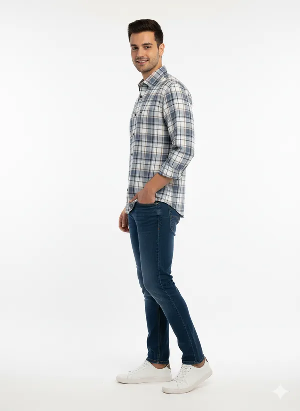 Dark_Grey_Premium_&_Elegant_Casual_Check_Shirt_For_Men