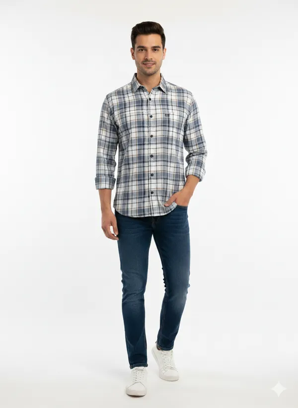 Dark_Grey_Premium_&_Elegant_Casual_Check_Shirt_For_Men
