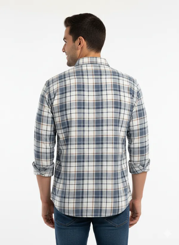Dark_Grey_Premium_&_Elegant_Casual_Check_Shirt_For_Men