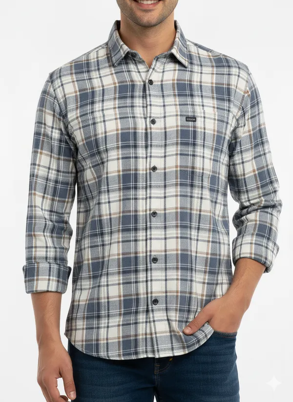 Dark_Grey_Premium_&_Elegant_Casual_Check_Shirt_For_Men