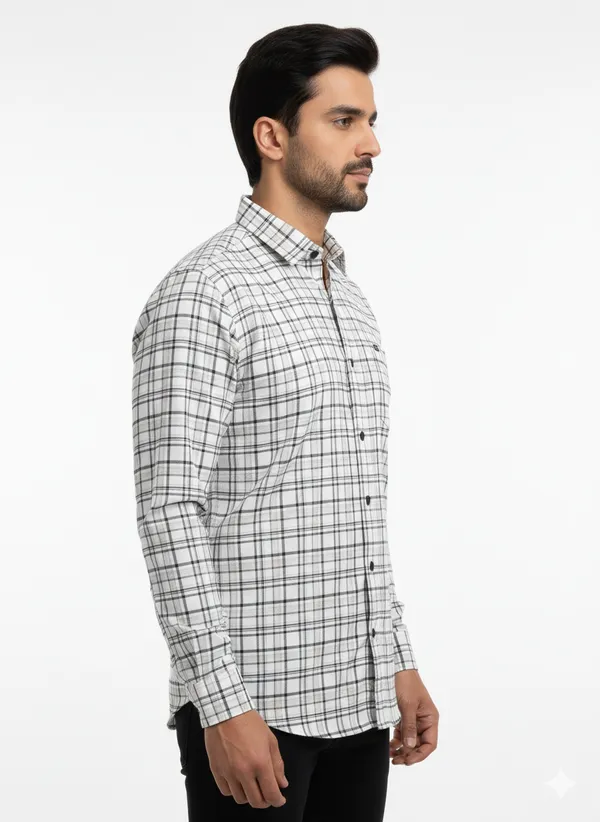 Off_White_Premium_&_Elegant_Casual_Check_Shirt_For_Men